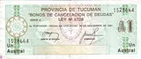 Tucuman Province banknote